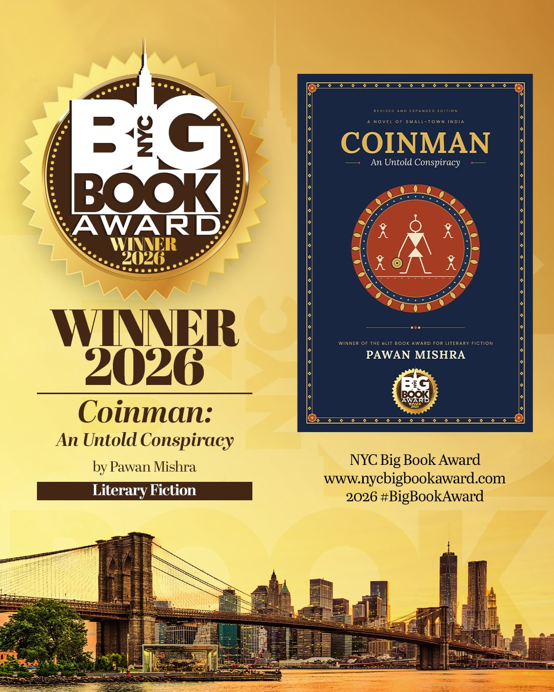Coinman — Winner, 2026 NYC Big Book Award, Literary Fiction